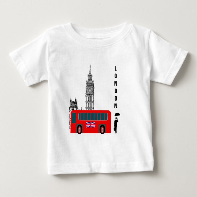 Camiseta Para Bebê Cidade de Londres (Frente)