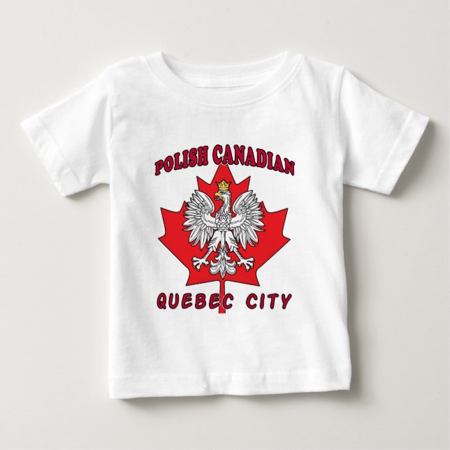 Camiseta Para Bebê Cidade de Quebec - Folha Polonesa (Frente)