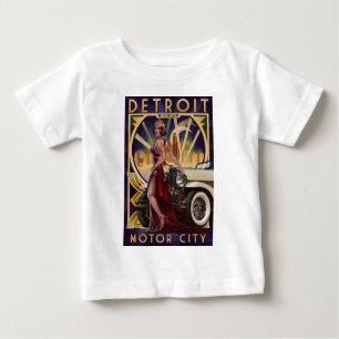 Camiseta Para Bebê Cidade do motor de Detroit, Michigan  