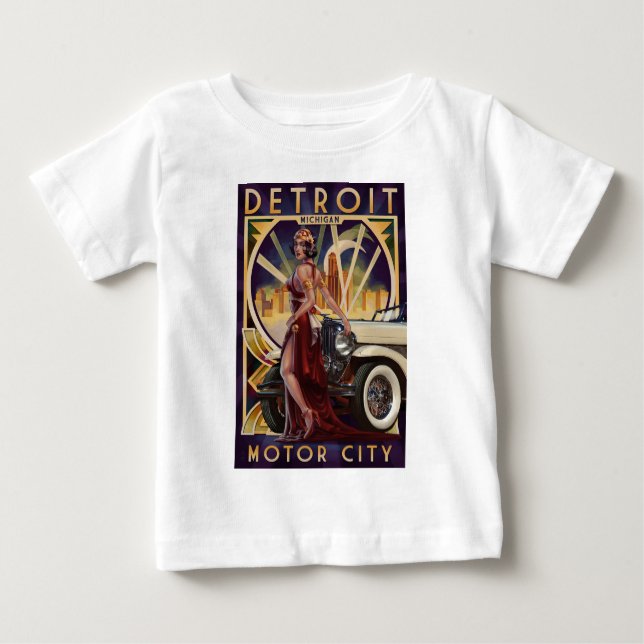 Camiseta Para Bebê Cidade do motor de Detroit, Michigan | (Frente)