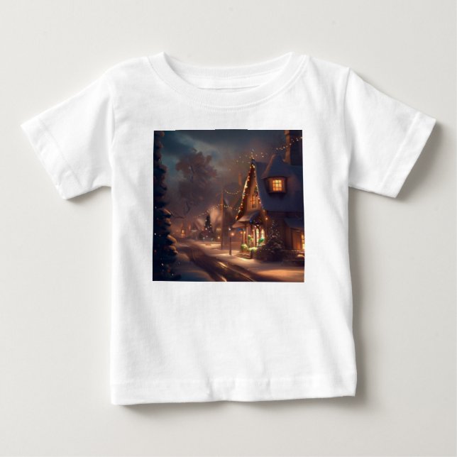 Camiseta Para Bebê Cidade Pequena Natal 2 (Frente)