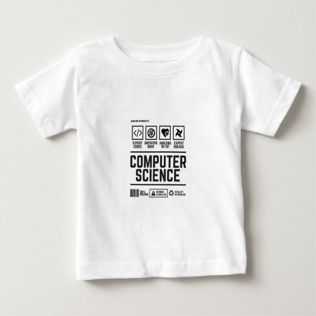Camiseta Para Bebê ciência da computação (Frente)
