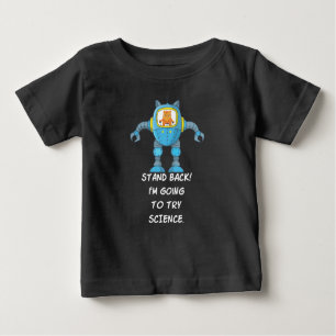 Camiseta Para Bebê Ciência engraçada do robô do cientista da