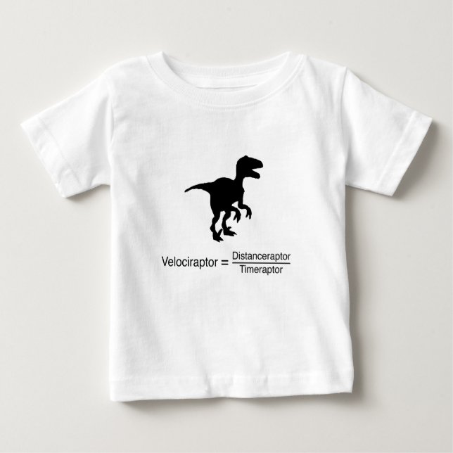 Camiseta Para Bebê ciência engraçada do velociraptor (Frente)