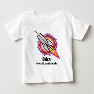 Camiseta Para Bebê Cientista do Futuro Personalizado dos Foguetes