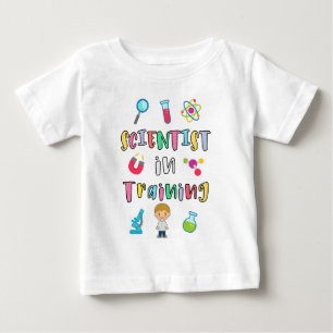 Camiseta Para Bebê Cientista em Treinamento para Jovens Cientistas
