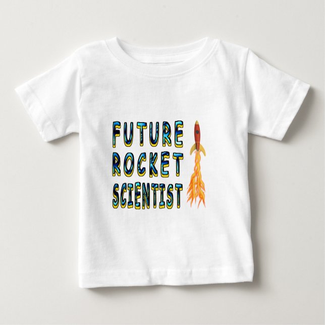 Camiseta Para Bebê Cientista futuro de Rocket (Frente)