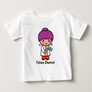 Camiseta Para Bebê Cientista/Menina Química Bonita com Frasco