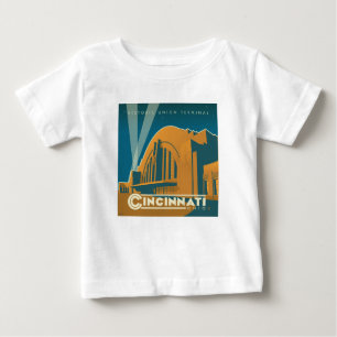 Camiseta Para Bebê Cincinnati, Ohio   Terminal histórico da União
