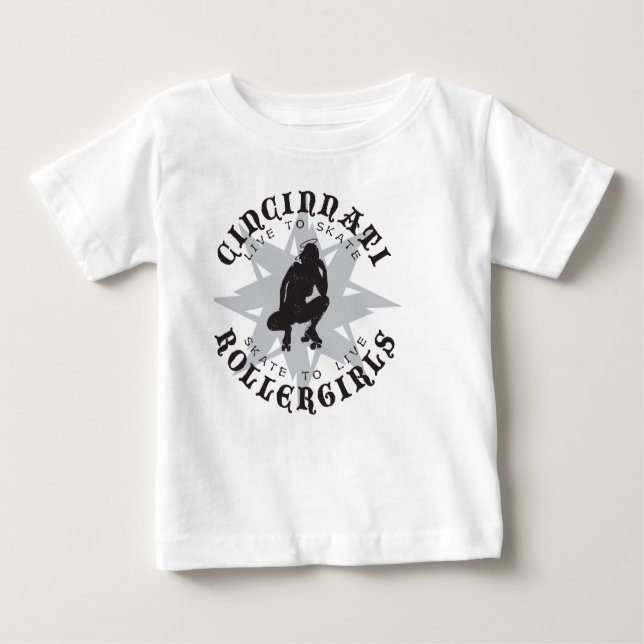 Camiseta Para Bebê Cincinnati Rollergirls Kids & Baby T-Shirt (Frente)