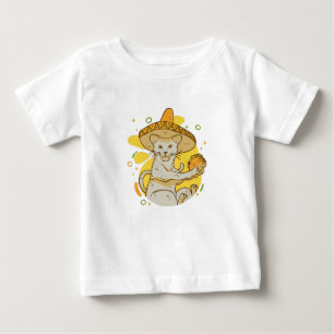 Camiseta Para Bebê Cinco De Mayo Cat