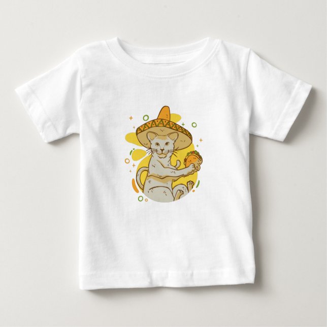 Camiseta Para Bebê Cinco De Mayo Cat (Frente)