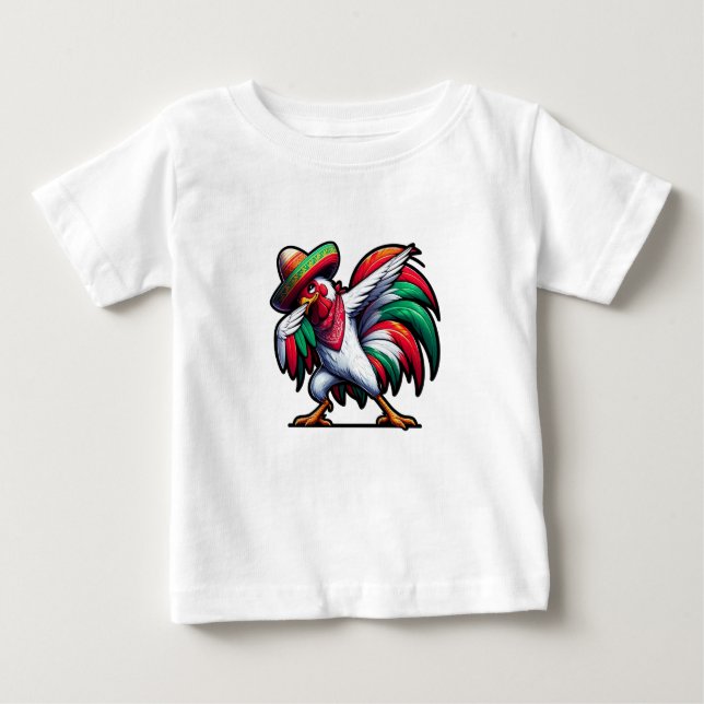 Camiseta Para Bebê Cinco de Mayo Rooster (Frente)