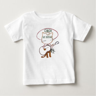 Camiseta Para Bebê Cinco De Meow Cat T