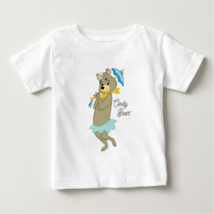 Camiseta Para Bebê Cindy Bear Segurando Parasol