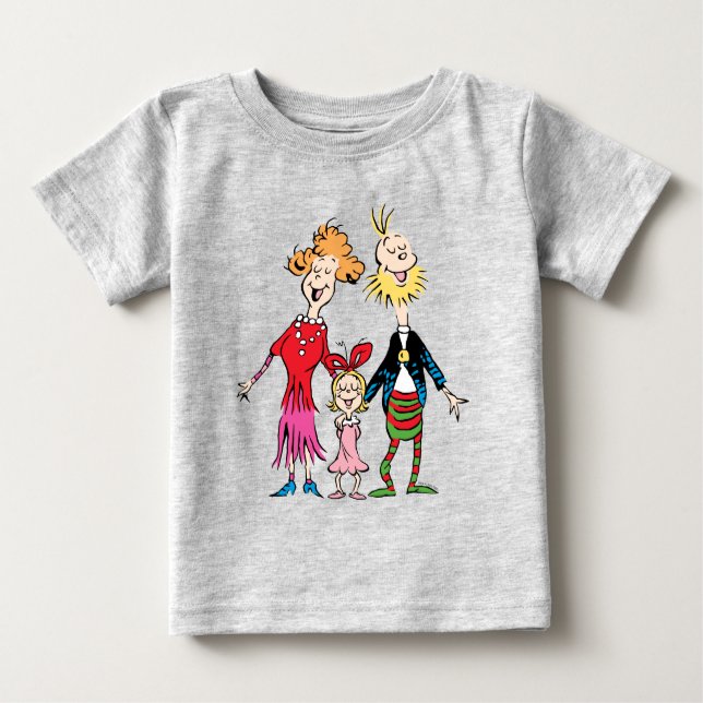 Camiseta Para Bebê Cindy Lou Who's Family Portrait (Frente)