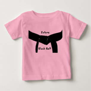 Camiseta Para Bebê Cinturão negro futuro das artes marciais