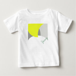 Camiseta Para Bebê Cinza Amarela Abstrato