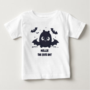 Camiseta Para Bebê Cinza Cute Kawaii Bat
