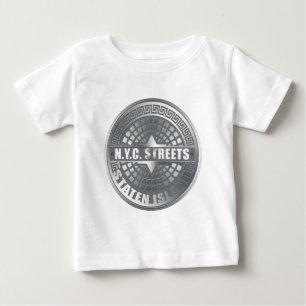 Camiseta Para Bebê Cinza da ilha de Staten Manhole
