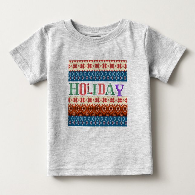 Camiseta Para Bebê Cinza Feriado Bebê (Frente)