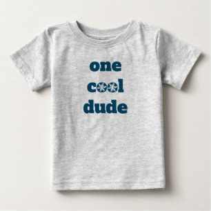 Camiseta Para Bebê Cinza Um Cara Legal Floco de Neve