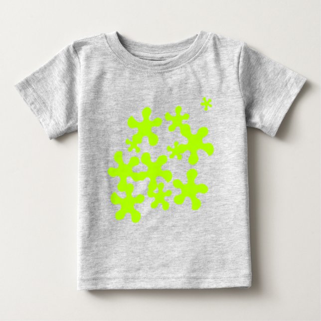 Camiseta Para Bebê cinza verde de lodo divertido (Frente)