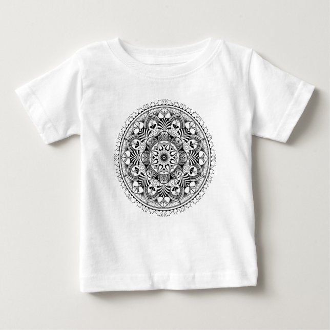 Camiseta Para Bebê Círculo da mandala (Frente)