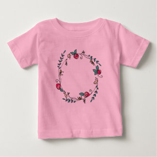 Camiseta Para Bebê Círculo de Rosebuds em Tutu Rosa