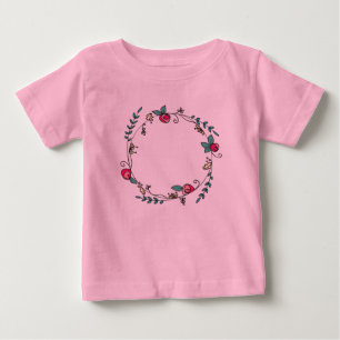 Camiseta Para Bebê Círculo dos Rosebuds no tutu cor-de-rosa