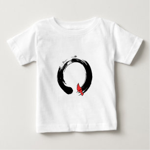 Camiseta Para Bebê Círculo Enso com Cardeal Vermelho