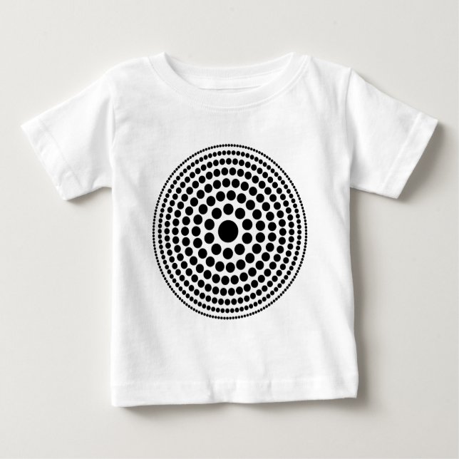 Camiseta Para Bebê Círculo Meio-Tonalidade 01 (Frente)
