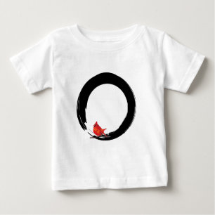 Camiseta Para Bebê Círculo Zen com Cardeal de Natal