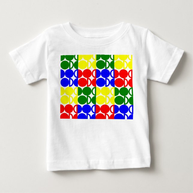 Camiseta Para Bebê Círculos Bauhaus (Frente)