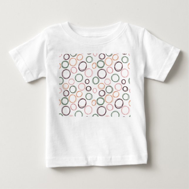 Camiseta Para Bebê Círculos de Boho (Frente)