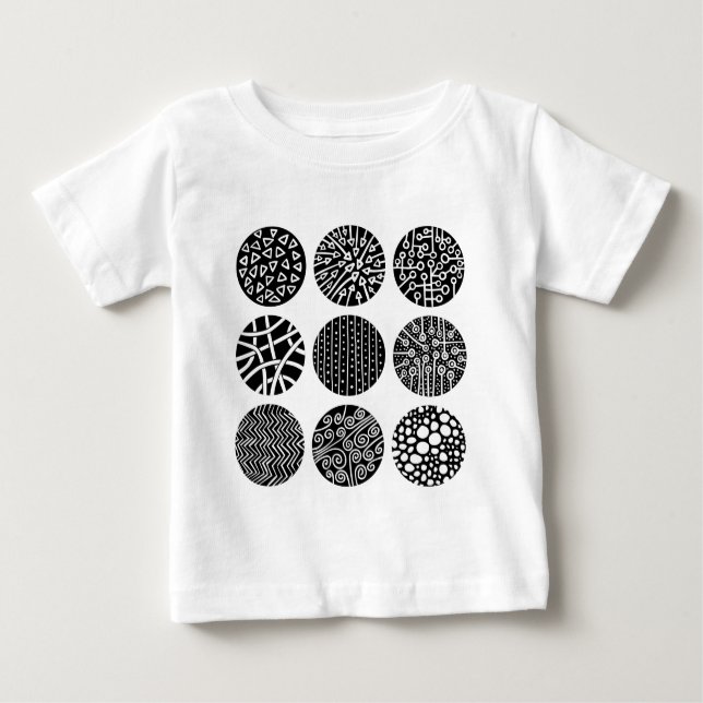Camiseta Para Bebê Círculos decorativos (Frente)