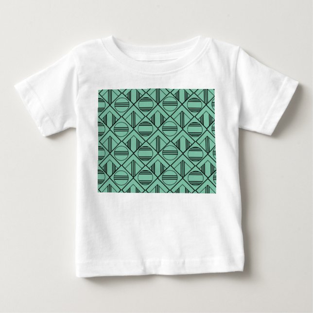 Camiseta Para Bebê Círculos e Diamantes do Art Deco (Frente)