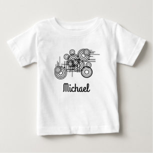 Camiseta Para Bebê Círculos pretos em vários tamanhos