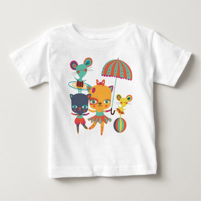 Camiseta Para Bebê Circus Cuties (Frente)