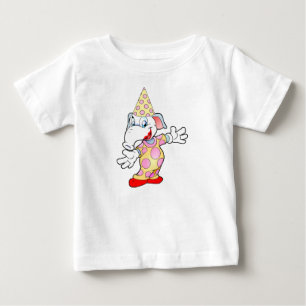 Camiseta Para Bebê Circus Elephant Palhaço de Cartoon