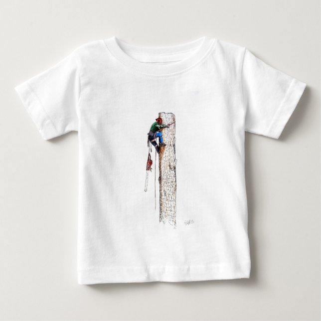Camiseta Para Bebê Cirurgião Árvore Arborista (Frente)