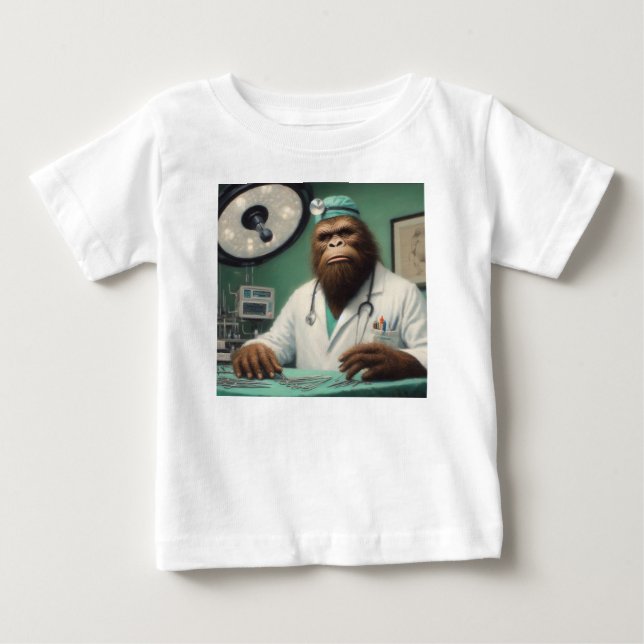 Camiseta Para Bebê Cirurgião Bigfoot (Frente)