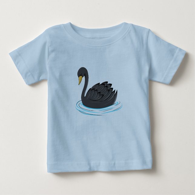 Camiseta Para Bebê Cisne negro (Frente)