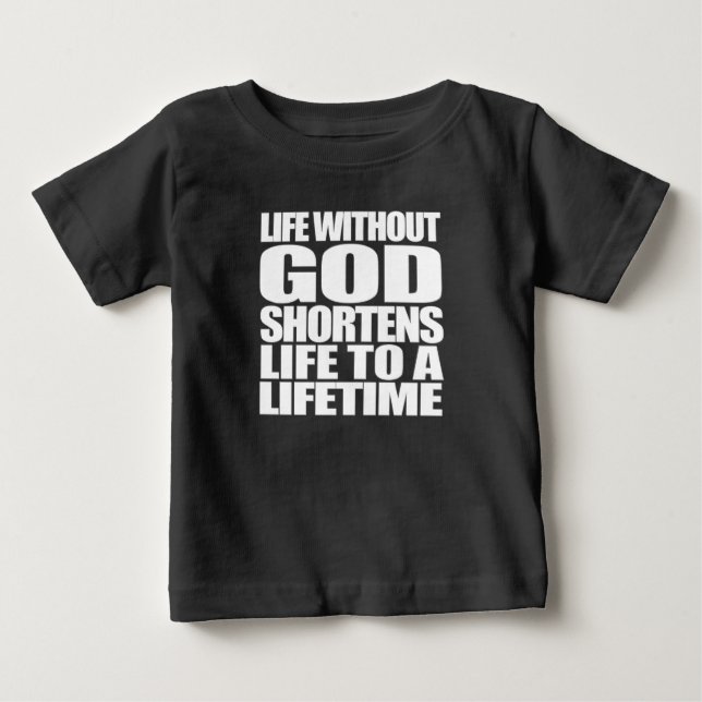 Camiseta Para Bebê Citação cristã e bíblia (Frente)