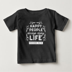 Camiseta Para Bebê Citação Cristã Inspiradora de Provérbios 15:15