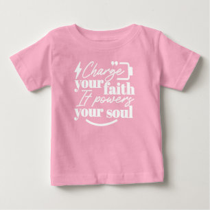 Camiseta Para Bebê Citação Cristã Motivacional – Carregue Sua Fé
