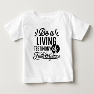 Camiseta Para Bebê Citação da Bíblia Testemunho Vivo Motivação Cristã