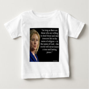 Camiseta Para Bebê Citação da Religião do Sangue de Hillary Clinton