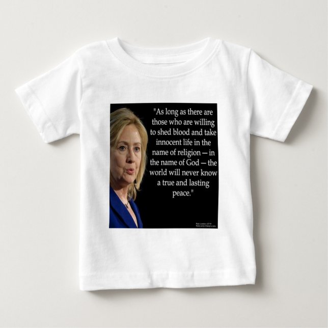 Camiseta Para Bebê Citação da Religião do Sangue de Hillary Clinton (Frente)
