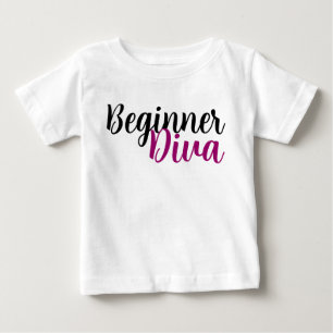 Camiseta Para Bebê Citação de Diva Iniciante Fofo Sassy